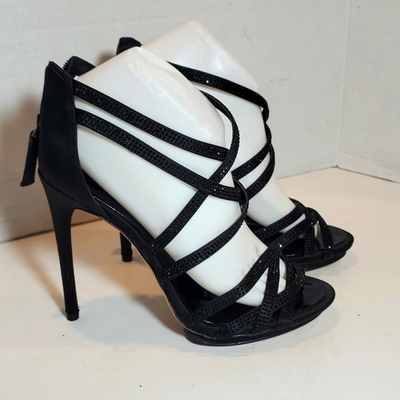 Strappy Black Heels 9 - Picture 1 of 12